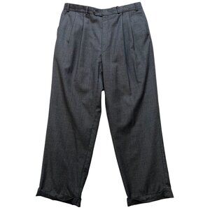 Lauren Ralph Lauren Men's Wool Cashmere Pleated Dress Pants Size 35x32 Gray